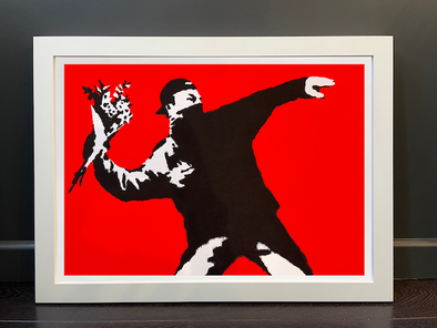 West Country Prince - 'Love Is In The Air' (Red) Banksy Replica FRAMED TO ORDER